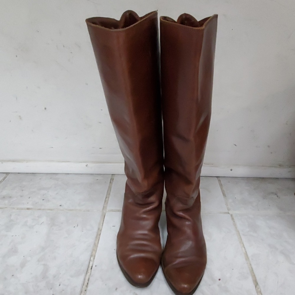 Vintage Bandolino Tan Brown Leather Boots